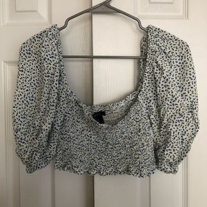 Forever 21 Off the Shoulder Cropped Peasant Top